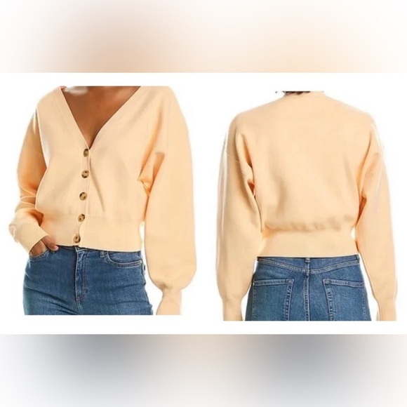 A.L.C. Peters II Apricot Long Dolman Sleeve Cardigan Sweater Size Large - Picture 1 of 15